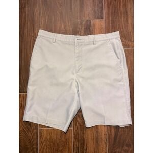 FootJoy‎ Mens Performance Golf Shorts Light Grey Flat Front Size 38 FJ Logo